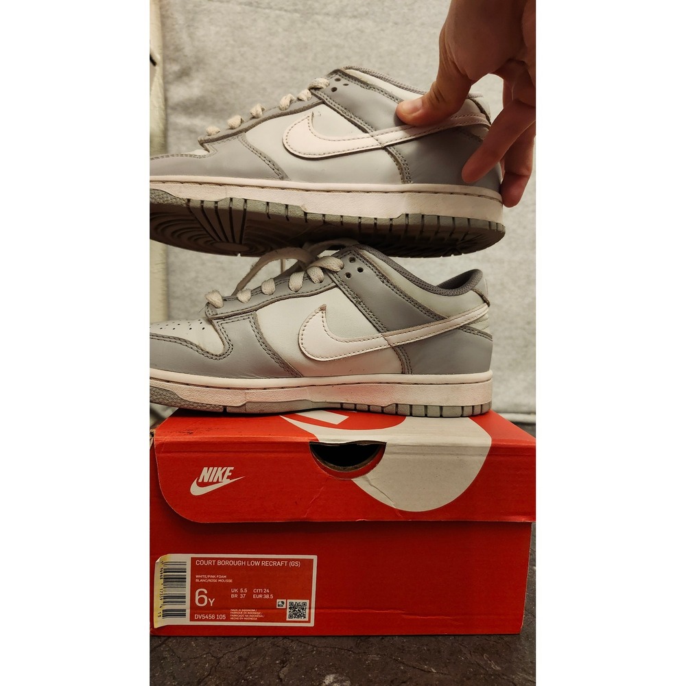 Nike Dunk Low GS Pure Platinum Wolf Grey 6Y Youth Sneakers White Gray UK‎ 5.5 - Picture 4 of 10